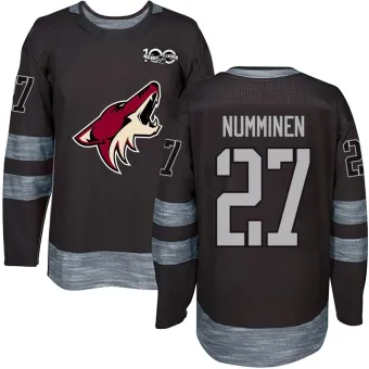 Men's Teppo Numminen Arizona Coyotes 1917-2017 100th Anniversary Jersey - Black Authentic