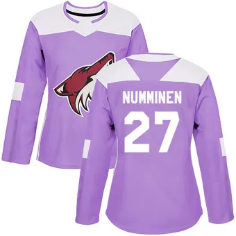 Women's Teppo Numminen Arizona Coyotes Fights Cancer Practice Jersey - Purple Authentic