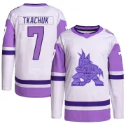 Youth Keith Tkachuk Arizona Coyotes Hockey Fights Cancer Primegreen Jersey - White/Purple Authentic