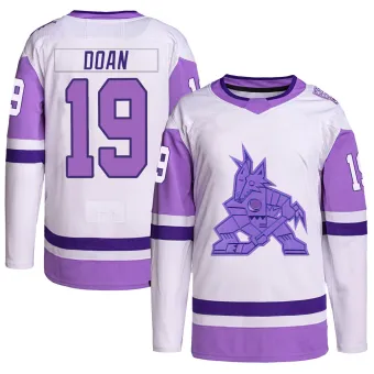 Youth Shane Doan Arizona Coyotes Hockey Fights Cancer Primegreen Jersey - White/Purple Authentic